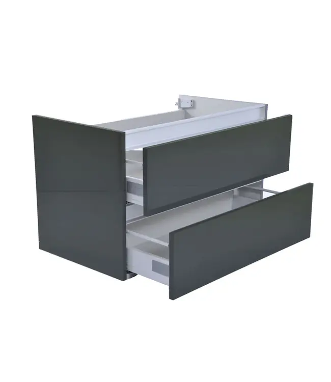 Wastafelonderkast 80cm Glans Grijs⎢Wiesbaden Vision⎢onderkast met 2 laden - 38.3911