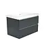 Wastafelonderkast 80cm Glans Grijs⎢Wiesbaden Vision⎢onderkast met 2 laden - 38.3911