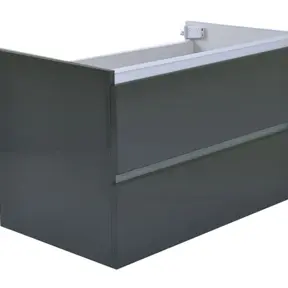 Wastafelonderkast 80cm Glans Grijs⎢Wiesbaden Vision⎢onderkast met 2 laden - 38.3911