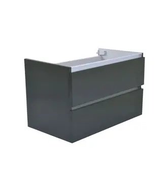 Wiesbaden Wastafelonderkast 80cm Glans Grijs⎢Wiesbaden Vision⎢onderkast met 2 laden - 38.3911