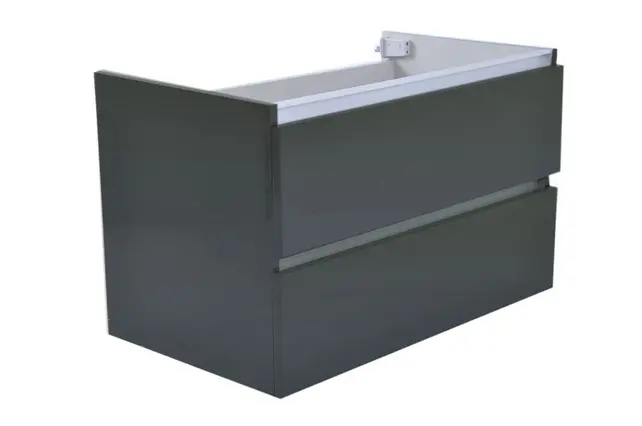 Wastafelonderkast 80cm Glans Grijs⎢Wiesbaden Vision⎢onderkast met 2 laden - 38.3911