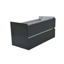 Wastafelonderkast 100cm Glans Grijs⎢Wiesbaden Vision⎢onderkast met 2 laden - 38.3912