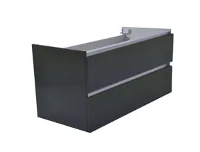 Wastafelonderkast 100cm Glans Grijs⎢Wiesbaden Vision⎢onderkast met 2 laden - 38.3912