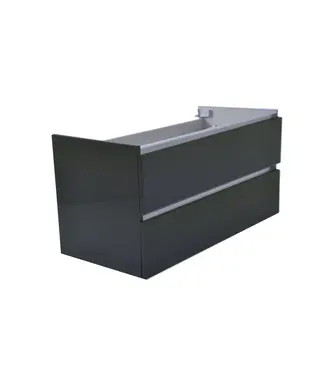 Wiesbaden Wastafelonderkast 100cm Glans Grijs⎢Wiesbaden Vision⎢onderkast met 2 laden - 38.3912