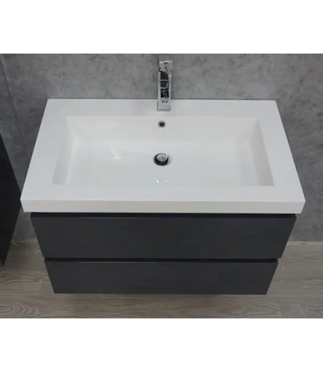 Wiesbaden Wastafelonderkast 100cm Glans Grijs⎢Wiesbaden Vision⎢onderkast met 2 laden - 38.3912