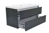 Wastafelonderkast 100cm Glans Grijs⎢Wiesbaden Vision⎢onderkast met 2 laden - 38.3912 Wastafelonderkast 100cm Glans Grijs⎢Wiesbaden Vision⎢onderkast met 2 laden - 38.3912