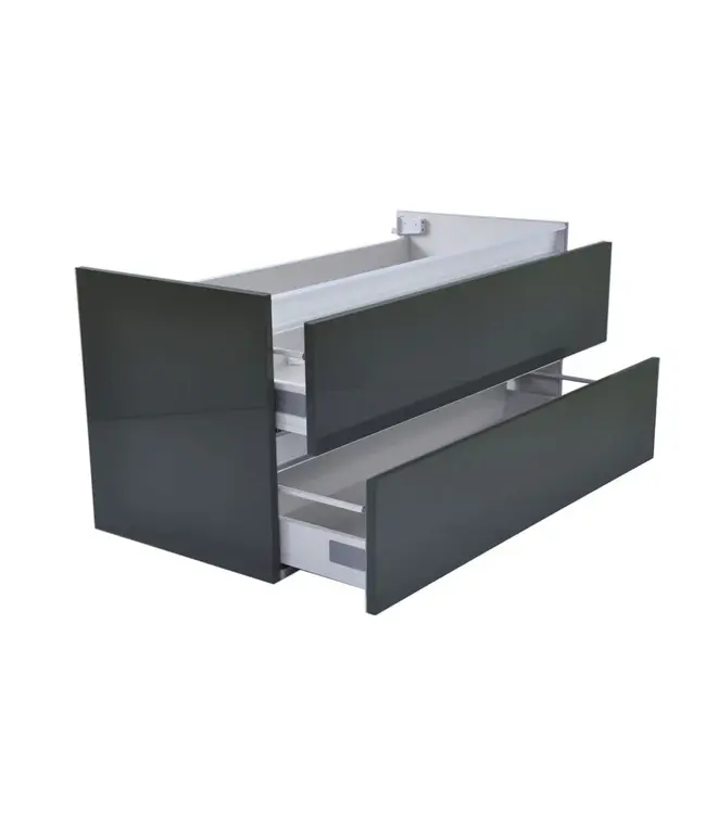 Wiesbaden Wastafelonderkast 100cm Glans Grijs⎢Wiesbaden Vision⎢onderkast met 2 laden - 38.3912