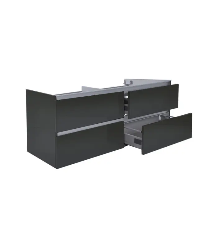 Wastafelonderkast 120cm Glans Grijs⎢Wiesbaden Vision⎢onderkast met 4 laden - 38.3913