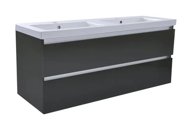 Wastafelonderkast 120cm Glans Grijs⎢Wiesbaden Vision⎢onderkast met 4 laden - 38.3913