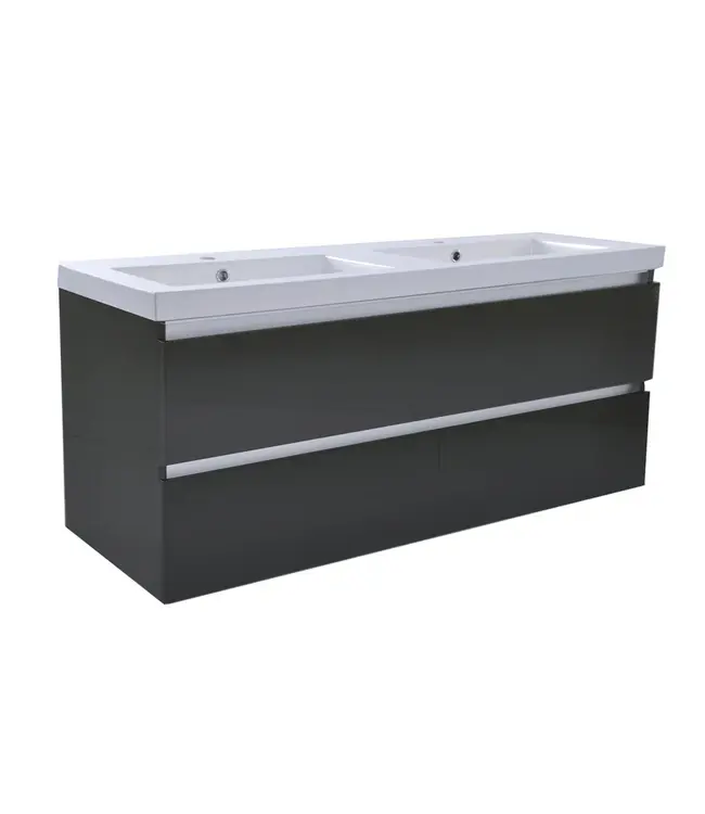 Wastafelonderkast 120cm Glans Grijs⎢Wiesbaden Vision⎢onderkast met 4 laden - 38.3913