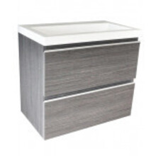 Ondiep Wastafelonderkast 60cm Houtnerf Grijs⎢Wiesbaden Shall⎢Onderkast met 2 laden - 38.4022