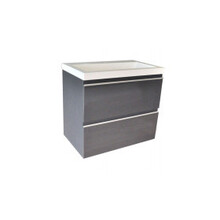 Ondiep Wastafelonderkast 60cm Grafietrijs⎢Wiesbaden Shall⎢Onderkast met 2 laden - 38.4021