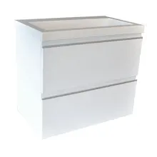 Ondiep Wastafelonderkast 60cm Glans Wit⎢Wiesbaden Shall⎢Onderkast met 2 laden - 38.4020