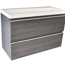 Ondiep Wastafelonderkast 80cm Houtnerf Grijs⎢Wiesbaden Shall⎢Onderkast met 2 laden - 38.4032