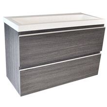 Ondiep Wastafelonderkast 80cm Houtnerf Grijs⎢Wiesbaden Shall⎢Onderkast met 2 laden - 38.4032