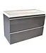Wiesbaden Ondiep Wastafelonderkast 80cm Grafietgrijs⎢Wiesbaden Shall⎢Onderkast met 2 laden - 38.4032