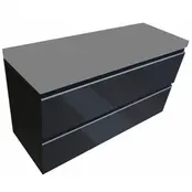 Ondiep Wastafelonderkast 100cm Grafietgrijs⎢Wiesbaden Shall⎢Onderkast met 2 laden - 38.4011