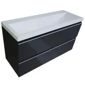 Ondiep Wastafelonderkast 100cm Grafietgrijs⎢Wiesbaden Shall⎢Onderkast met 2 laden - 38.4011