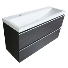 Ondiep Wastafelonderkast 100cm Houtnerf grijs⎢Wiesbaden Shall⎢Onderkast met 2 laden - 38.4012