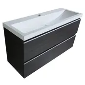 Ondiep Wastafelonderkast 100cm Houtnerf grijs⎢Wiesbaden Shall⎢Onderkast met 2 laden - 38.4012