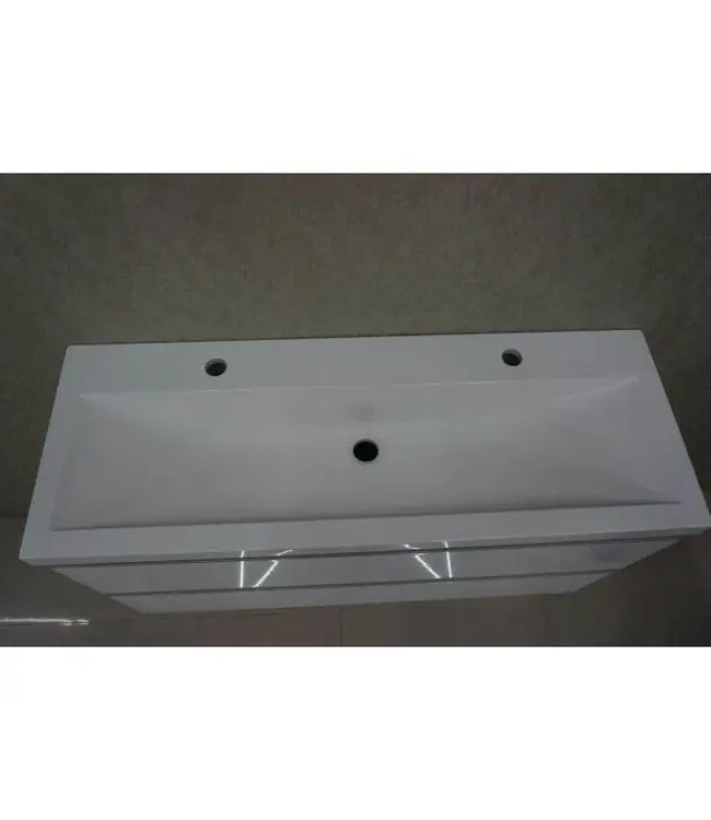 Ondiep Wastafelonderkast 100cm Glans Wit⎢Wiesbaden Shall⎢Onderkast met 2 laden - 38.4010