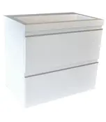 Wiesbaden Badkamermeubel Mini 45x35cm Glans Wit- Onderkast met 2 laden en wastafel keramiek - 38.4304