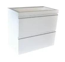 Wiesbaden Badkamermeubel Mini 45x35cm Glans Wit- Onderkast met 2 laden en wastafel keramiek - 38.4304