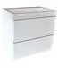 Wiesbaden Wiesbaden Badkamermeubel Mini 45x35cm Glans Wit- Onderkast met 2 laden en wastafel keramiek - 38.4304