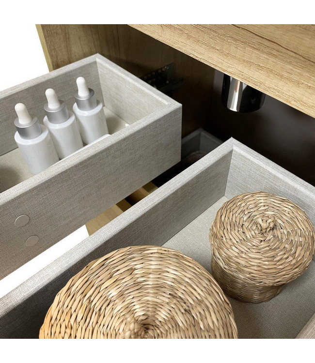 Wiesbaden Badkamermeubel Mini 45x35cm Glans Wit- Onderkast met 2 laden en wastafel keramiek - 38.4304