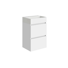 Wiesbaden Badkamermeubel Mini 45x35cm Glans Wit- Onderkast met 2 laden en wastafel keramiek - 38.4304