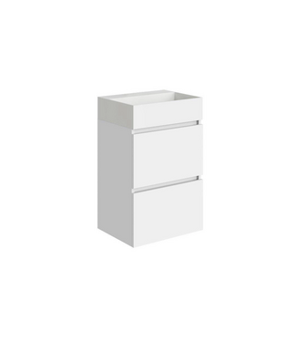 Wiesbaden Wiesbaden Badkamermeubel Mini 45x35cm Glans Wit- Onderkast met 2 laden en wastafel keramiek - 38.4304