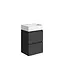 Wiesbaden Wiesbaden Badkamermeubel set Mini 45x35cm Mat Zwart - Onderkast met 2 laden en wastafel keramiek incl. Spiegel - 38.4305