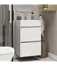 Wiesbaden Badkamermeubel set Mini 45x35cm Glans Wit - Onderkast met 2 laden en wastafel keramiek incl. Spiegel - 38.4306