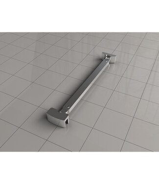 CREAVIT Inloopdouche Stabilisatiestang Glaskoppeling 45° 60 cm inkortbaar Omkeerbaar Muur/Glas steun douchewand