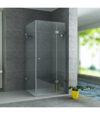 ALONI Douchecabine Portavole 80x80 cm Draaideur Profielloos - 195cm - 8mm veiligheidsglas met Nano-coating