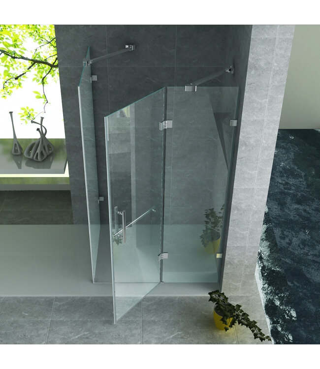 Douchecabine Portavole 120x90 cm Draaideur Profielloos - 195cm - 8mm veiligheidsglas met Nano-coating