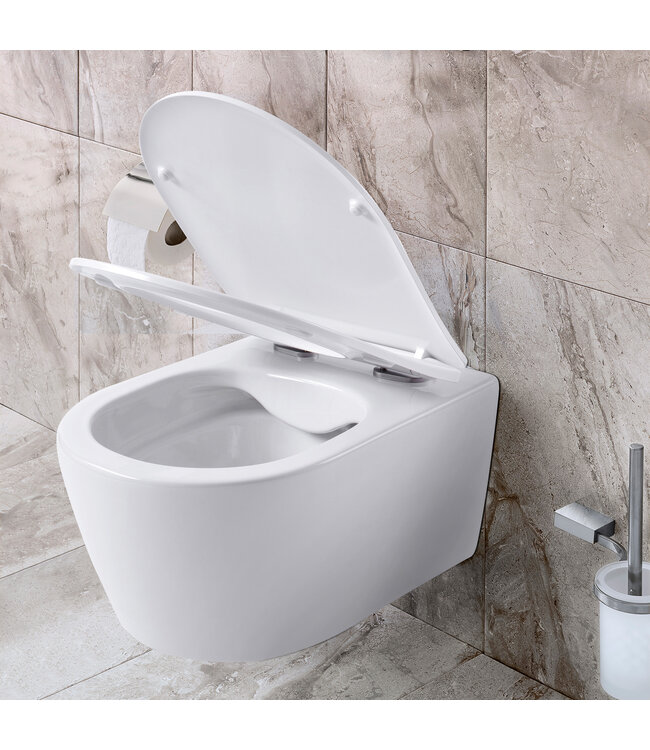 ALONI Hangtoilet Pro-Pack Mat Wit Randloos incl. Toiletbril