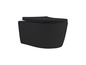 Hangtoilet Pro-Pack Mat Zwart Randloos incl. Toiletbril