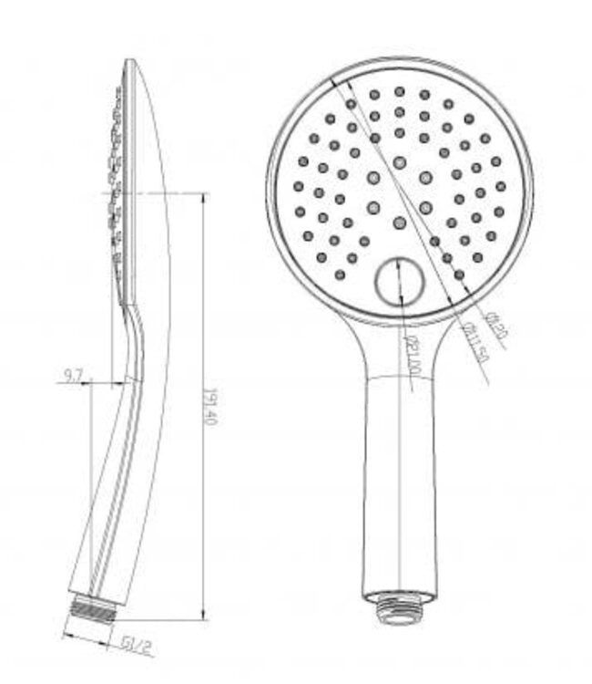 Douchestang Set Rain Geborsteld Messing glijstang 75cm met handdouche en Doucheslang - 29.3886