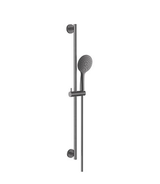 Wiesbaden Douchestang Set Rain Gunmetal glijstang 75cm met handdouche en Doucheslang - 29.3887
