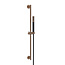 Wiesbaden Douchestang Set Rain Geborsteld brons koper/Zwart glijstang 75cm met staaf handdouche en Doucheslang - 29.3857