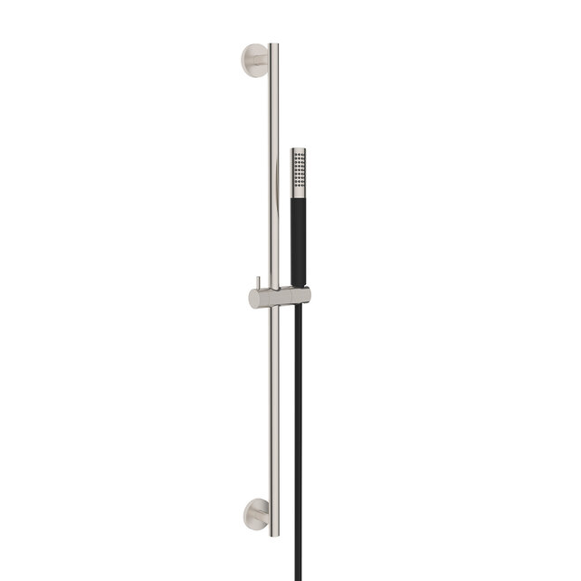 Douchestang Set Rain Geborsteld Staal / Zwart glijstang 75cm met staaf handdouche en Doucheslang - 29.3899