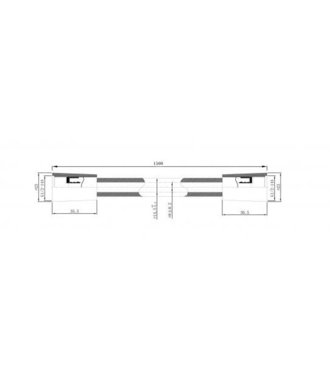 Douchestang Set Rain Chroom  / Zwart glijstang 75cm met staaf handdouche en Doucheslang - 29.3898