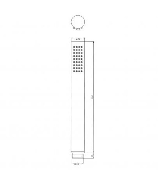 Douchestang Set Rain Chroom  / Zwart glijstang 75cm met staaf handdouche en Doucheslang - 29.3898