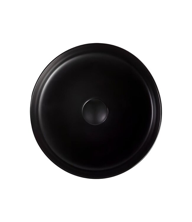 Opbouw Waskom Aloni Loop Rond Mat Zwart - Keramsich 35x35x12cm