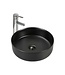 Opbouw Waskom Aloni Loop Rond Mat Zwart - Keramsich 35x35x12cm