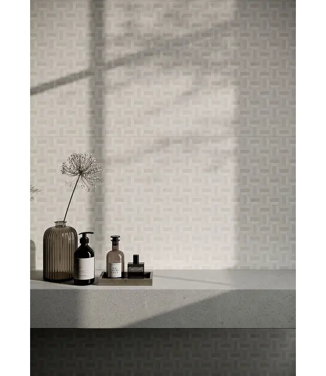 Vloertegel - Wandtegel 60x120 Decore Creme⎢Vitra Ardesia Stone R10B