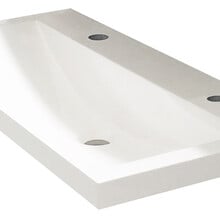 Ondiep Wastafel Wiesbaden Flag - 100x36x4 cm  - Kunstmarmer met kraangaten - 38.4017