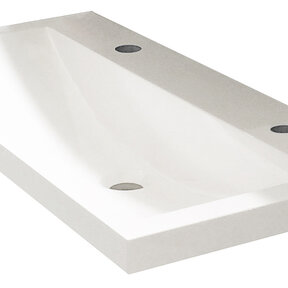 Ondiep Wastafel Wiesbaden Flag - 100x36x4 cm  - Kunstmarmer met kraangaten - 38.4017