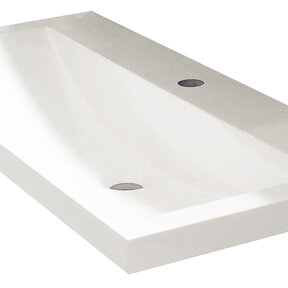 Ondiep Wastafel Wiesbaden Flag - 100x36x4 cm  - met 1 kraangat  Kunstmarmer - 38.4016